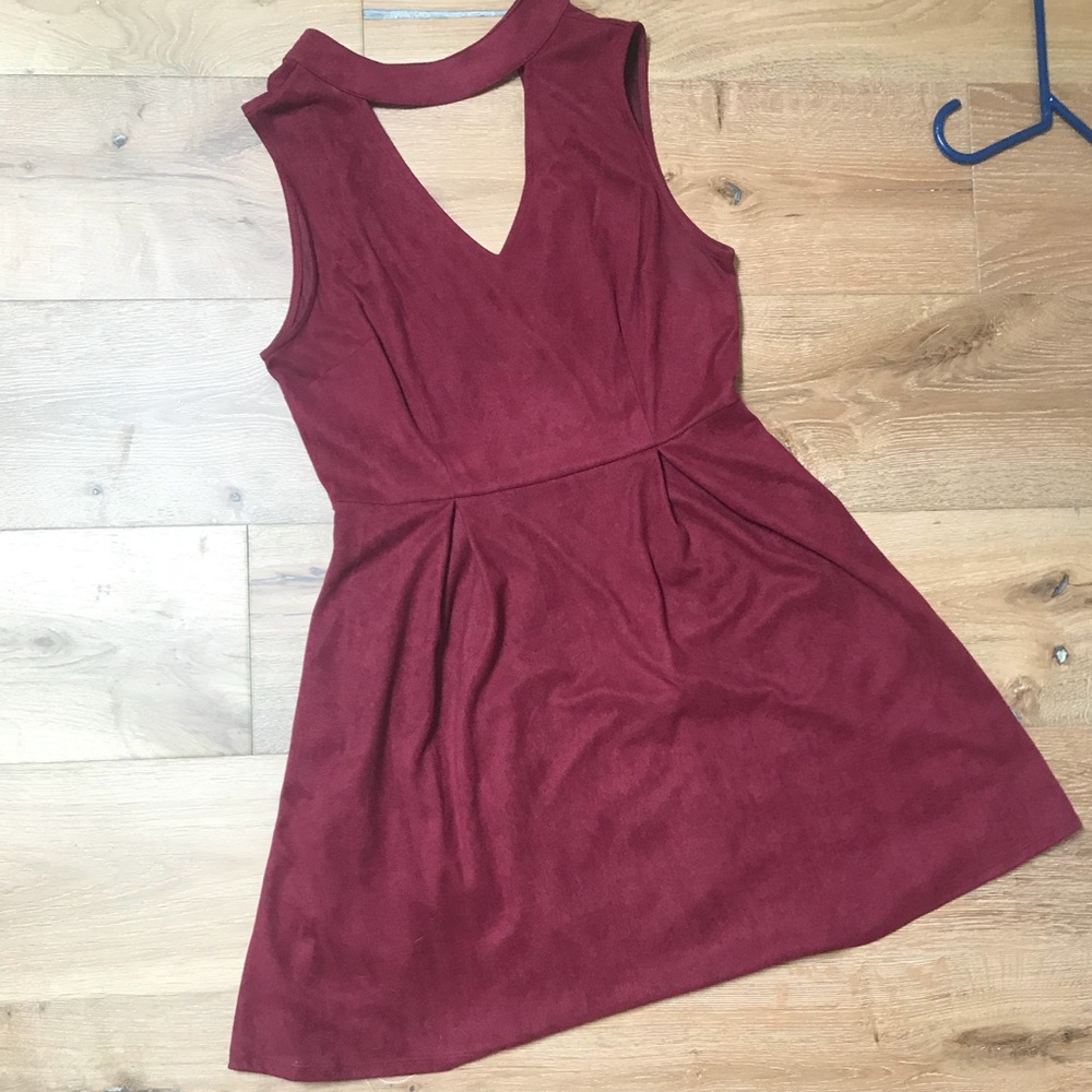Alter’d State maroon front cut out skater dress